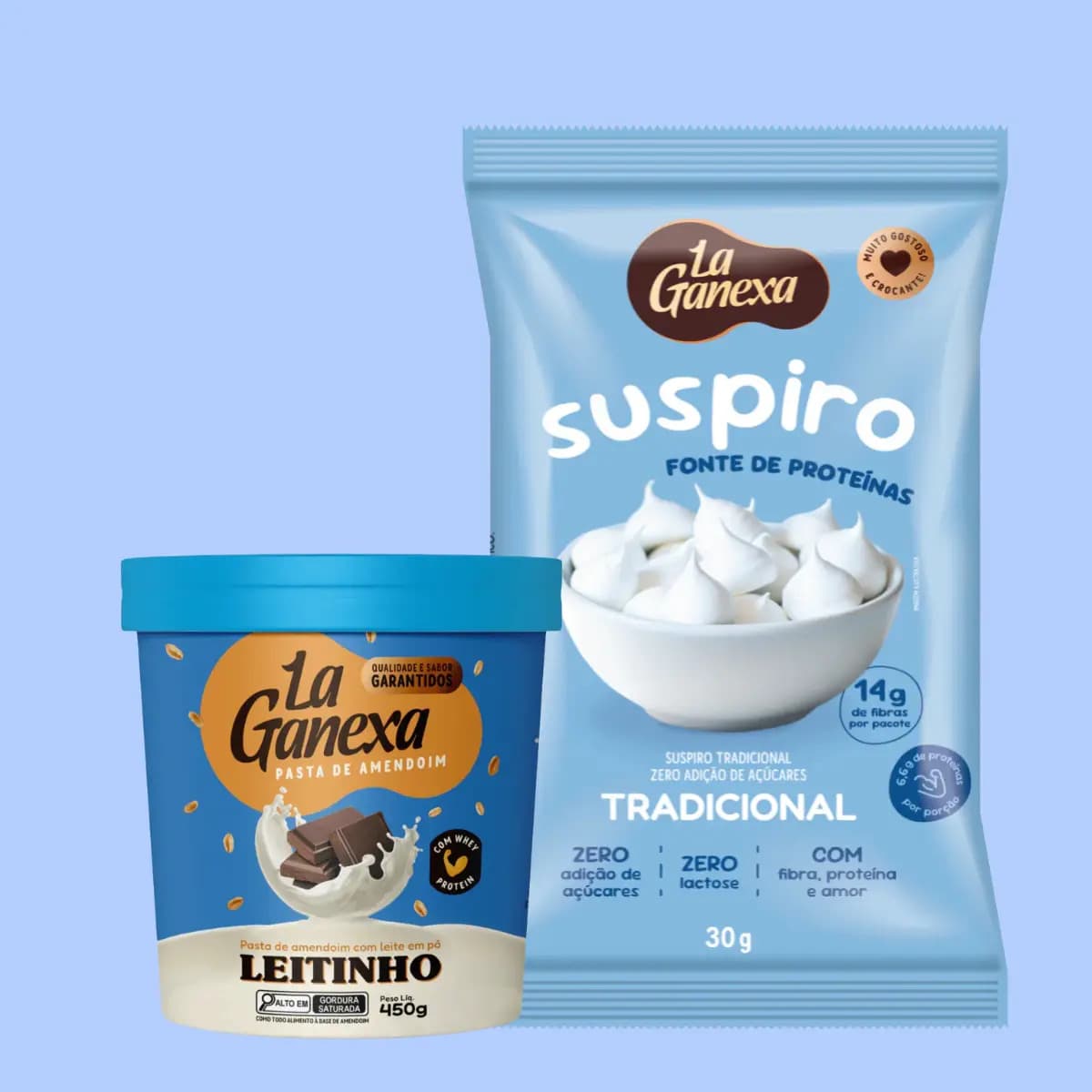 Combo Pasta Amendoim Leitinho 450g + Suspiro Tradicional 30g