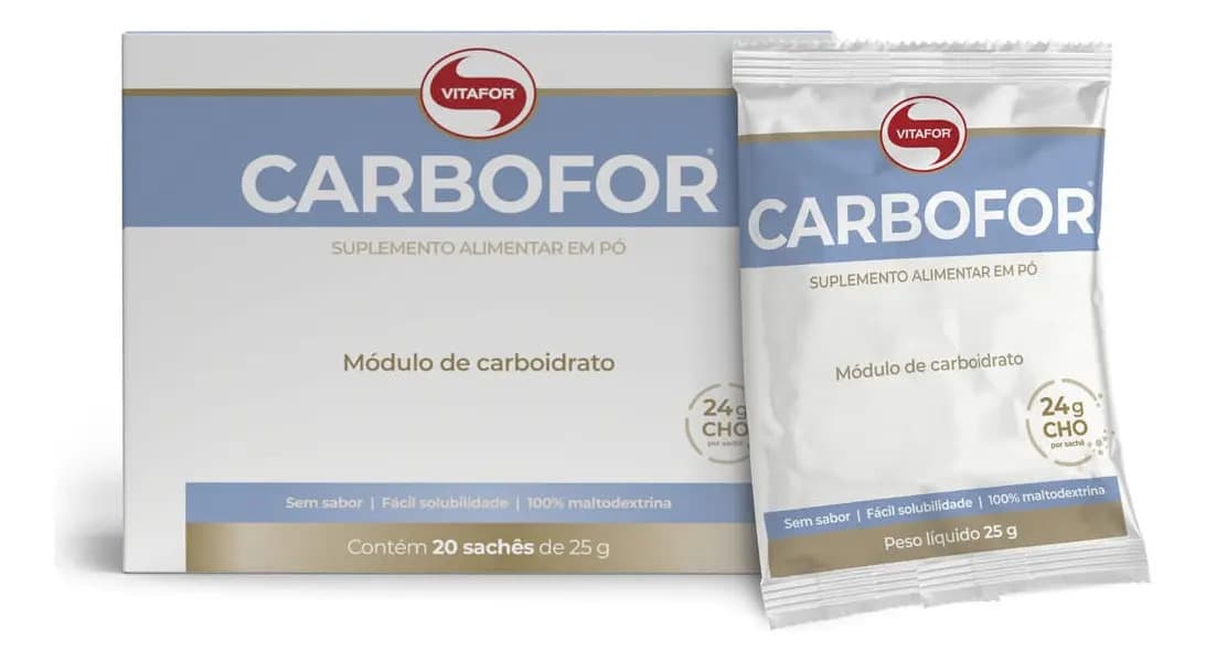 Carboidrato Maltodextrina Nutricional Vitafor 20 Sachês sem Sabor