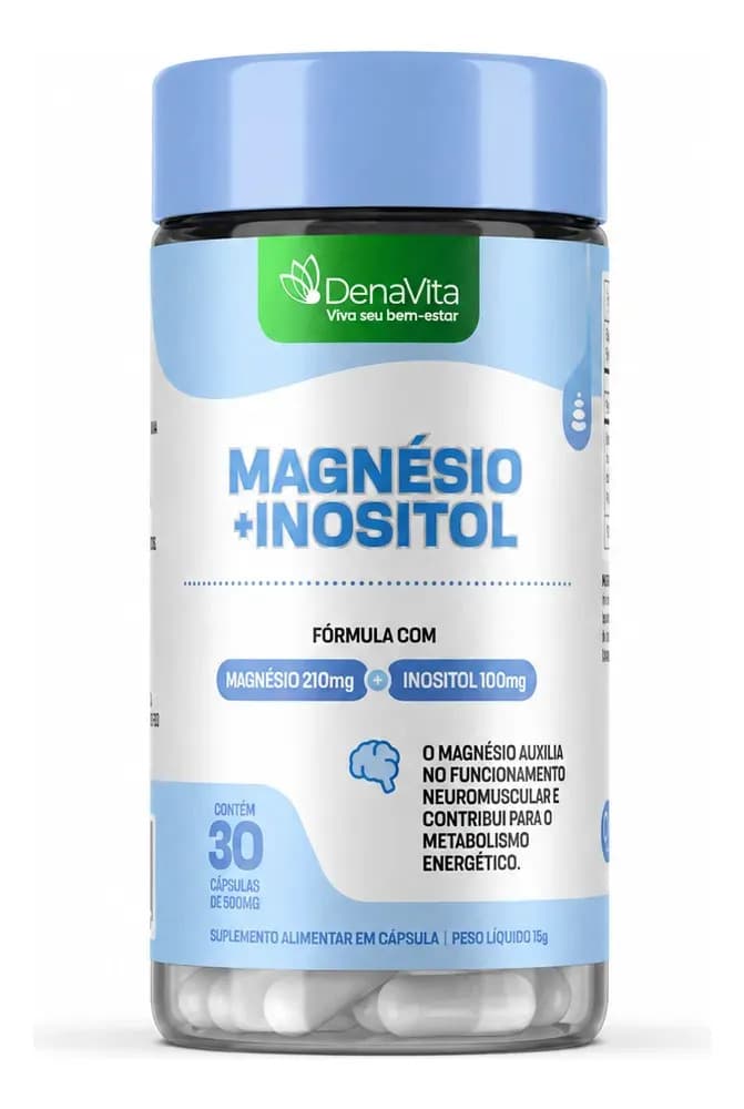 Magnésio Inositol Suplemento Em Cápsula - Denavita Magnésio E Inositol