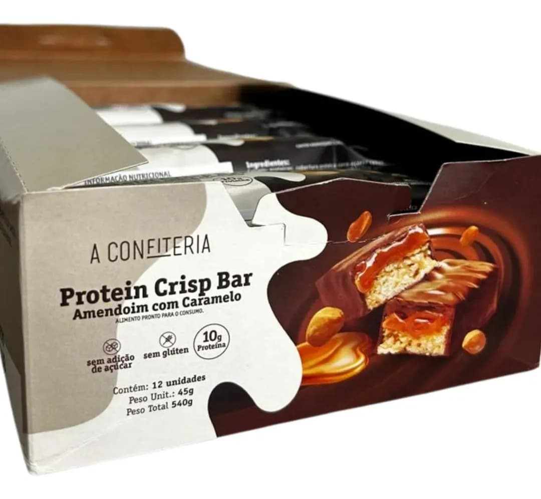 Barra Proteína Amendoim C Caramelo Cx 12x45g - A Confiteria