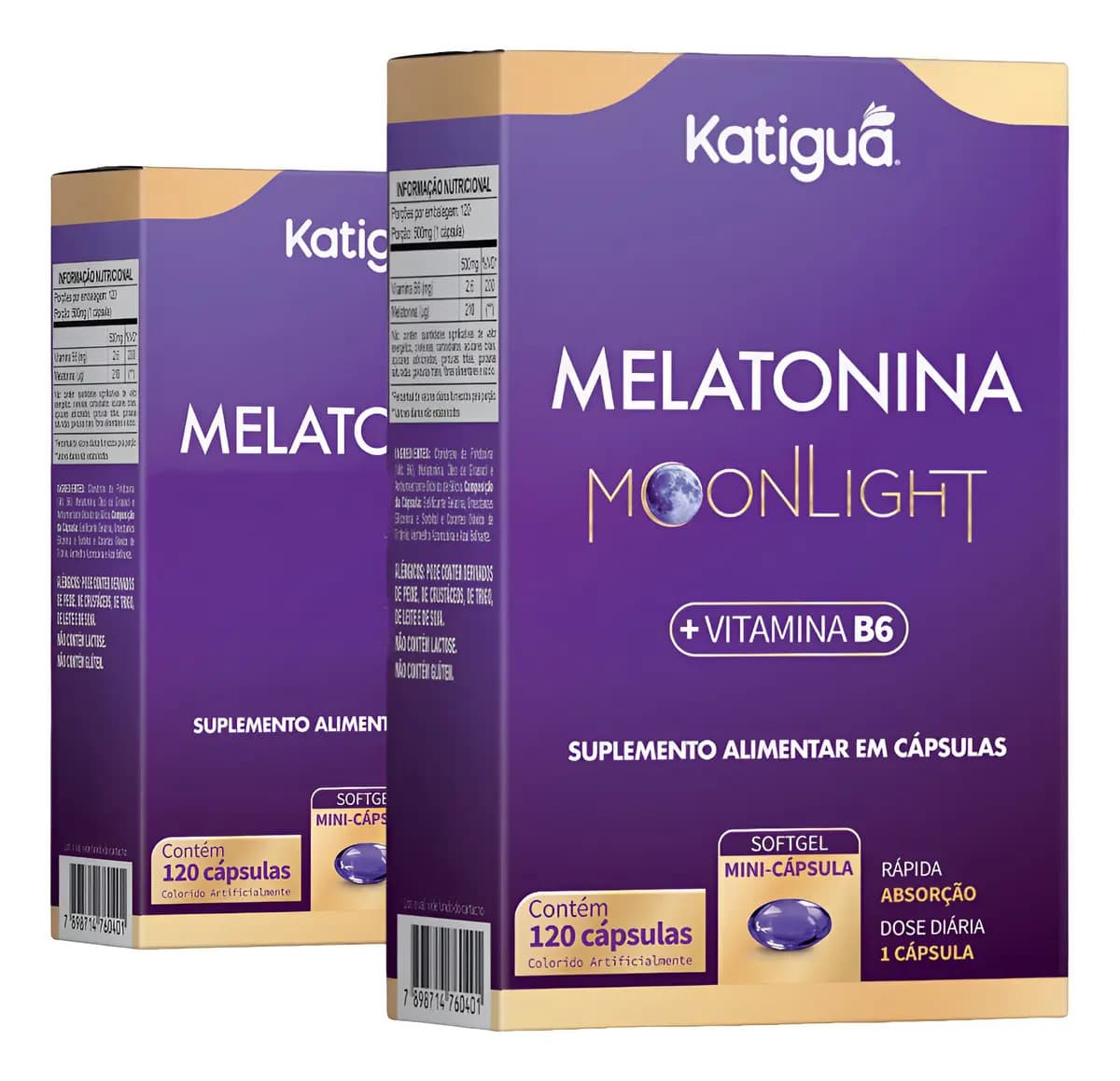 Kit 2x Melatonina + B6 - 240 Cáps Sem Sabor