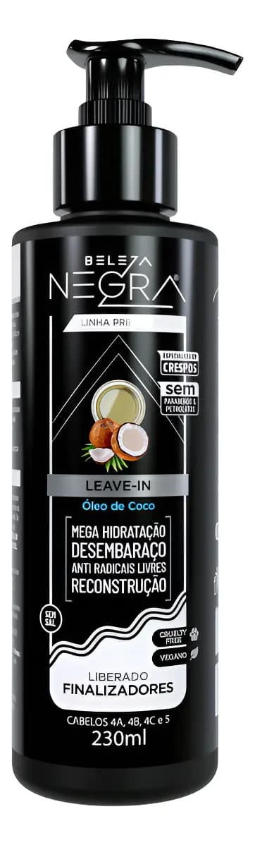 Leave-in Creme Finalizador Beleza Negra Óleo Coco 230ml