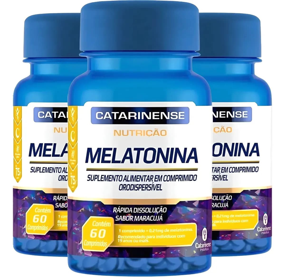 Kit 3x Melatonina - 180 Cápsulas Maracujá