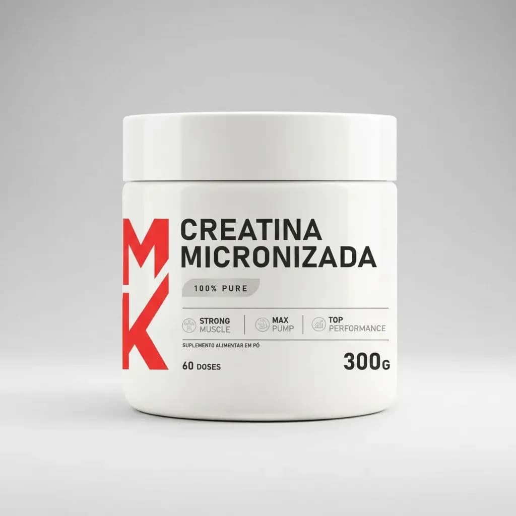 Creatina Micronizada 300g Mk Supplements 100% Pura 60 Doses Creatina