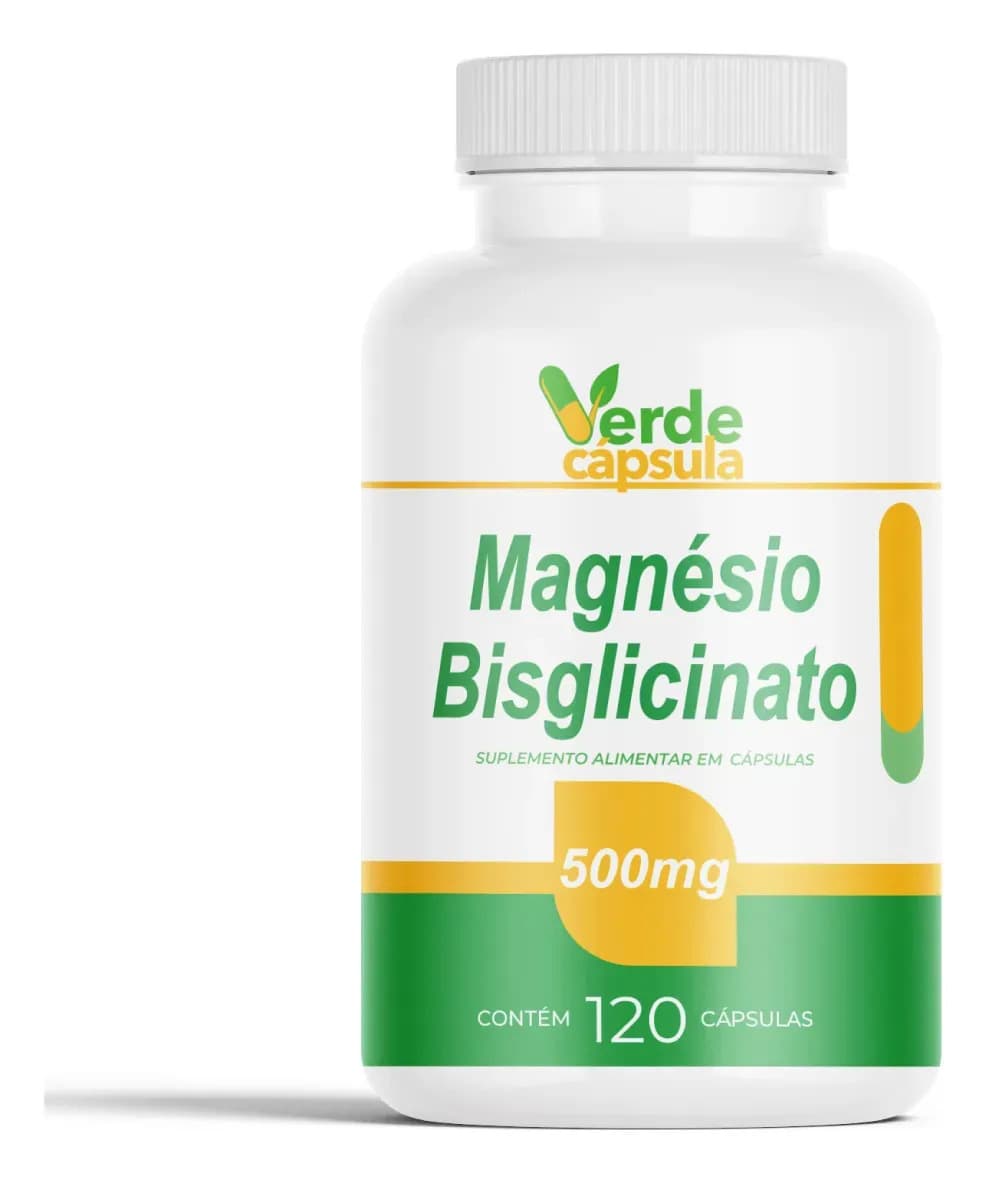 Magnésio Glicinato 500mg 120 Cápsulas - Magnésio Glicina Sem Sabor