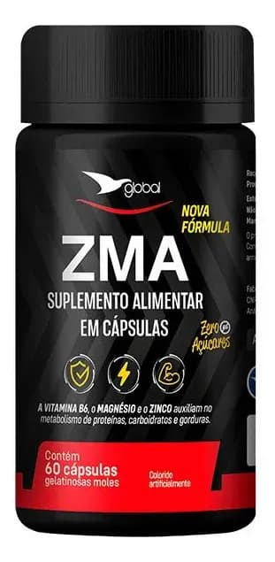 Zma - (zinco + Magnésio + B6) 60 Cápsulas Sem Sabor