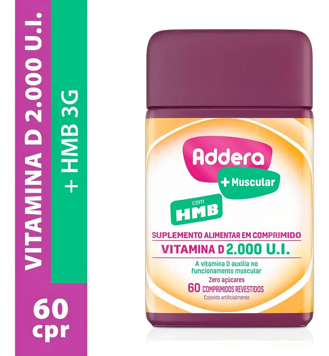 Suplemento Vitamina D Addera +Muscular 2000UI 60 Comprimidos