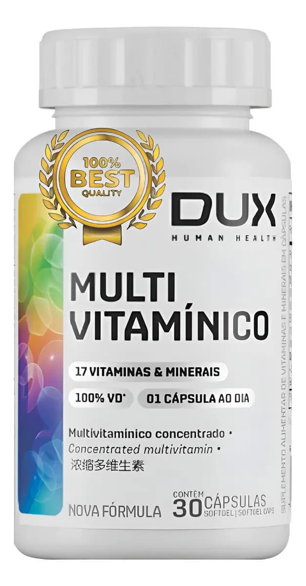 Multivitamínico 30 Cápsulas Dux Nutrition Polivitamínico Sabor Multivitaminico 30 Capsula