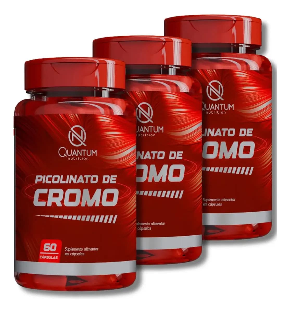 Kit 3 Picolinato Cromo 180 Cáps Suplemento Alimentar Controle de apetite Quantum Nutrition