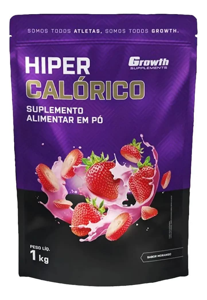 Hipercalórico 1kg Growth Supplements - Sabor Morango