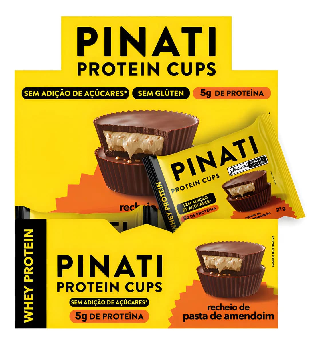 Whey Barra Proteína Zero, Amendoim 21g (caixa 18un) - Pinati
