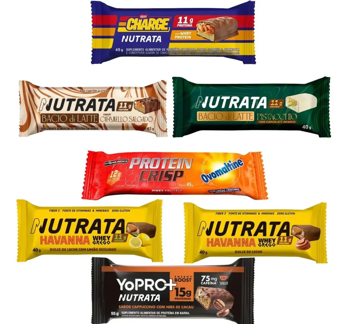 Seleção Barra Proteina 7un Ovomaltine Charge Bacio Havanna
