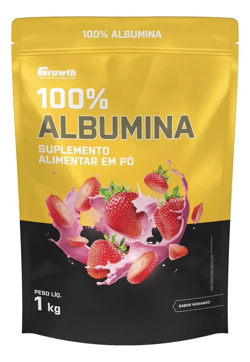 Albumina 1kg Growth Supplements Morango