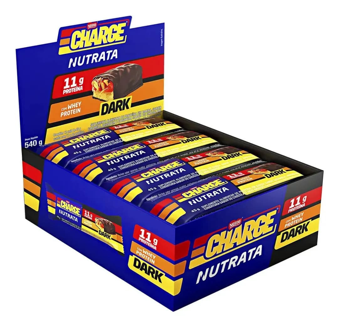 Barra Proteína Charge Dark Caixa 12un - Nutrata / Nestle