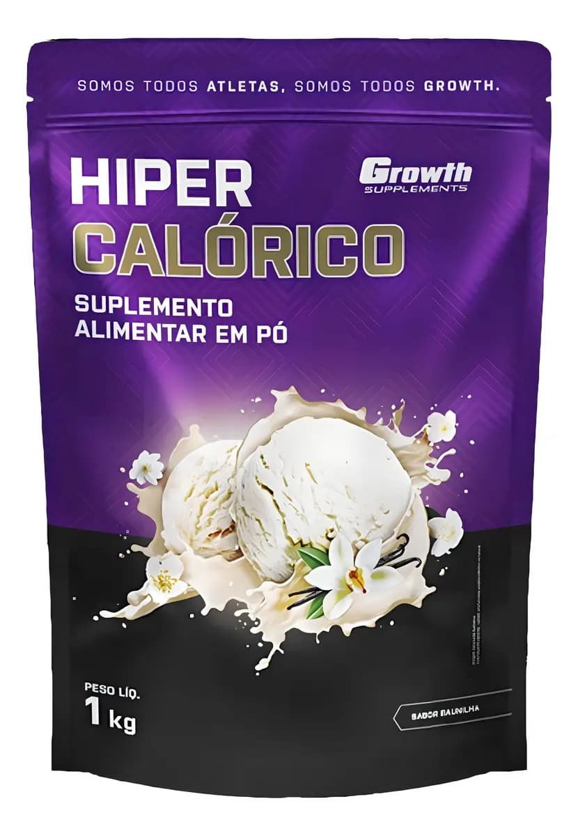 Hipercalórico 1kg Growth Supplements - Sabor Baunilha