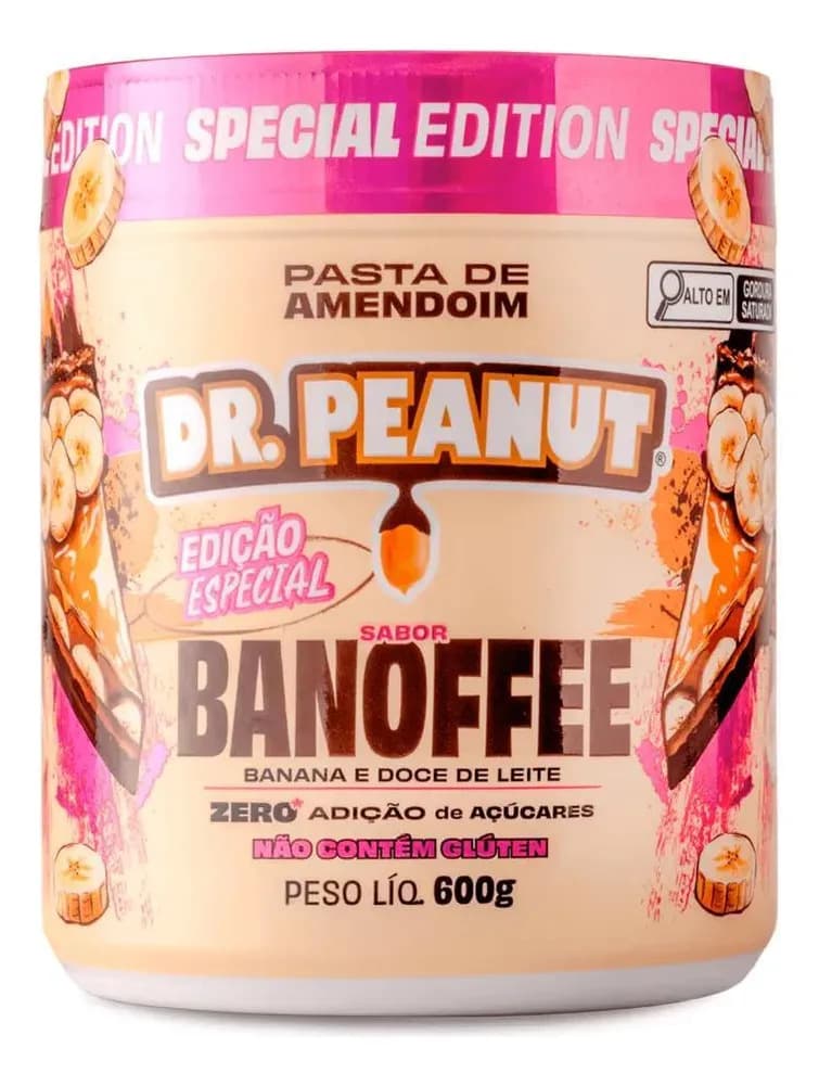Dr. Peanut Pasta Amendoim 600g: Gourmet, Fit Banoffee