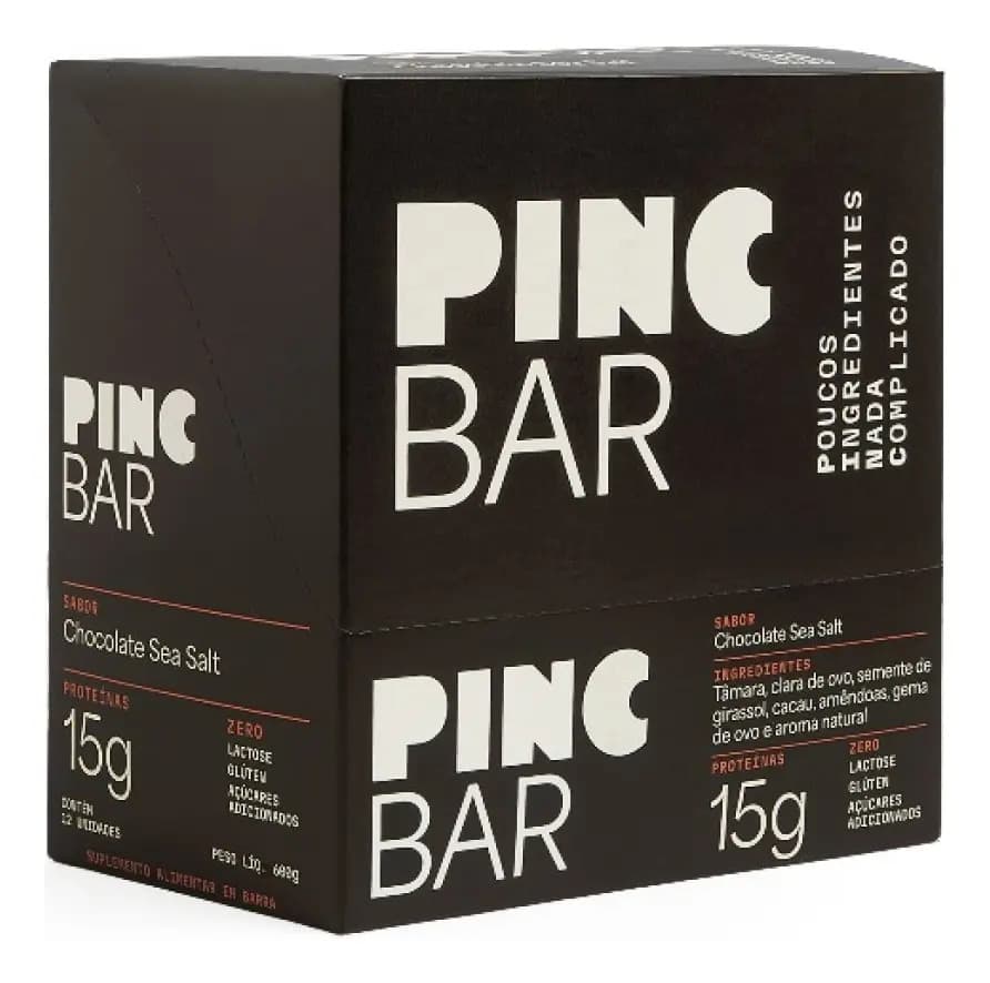 Barra Proteína Chocolate Sea Salt Sem Açúcar 50g Pincbar 12