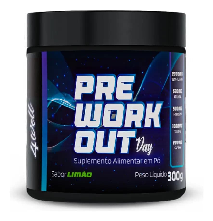 Pré Treino Pré-workout 300g 4well Limão