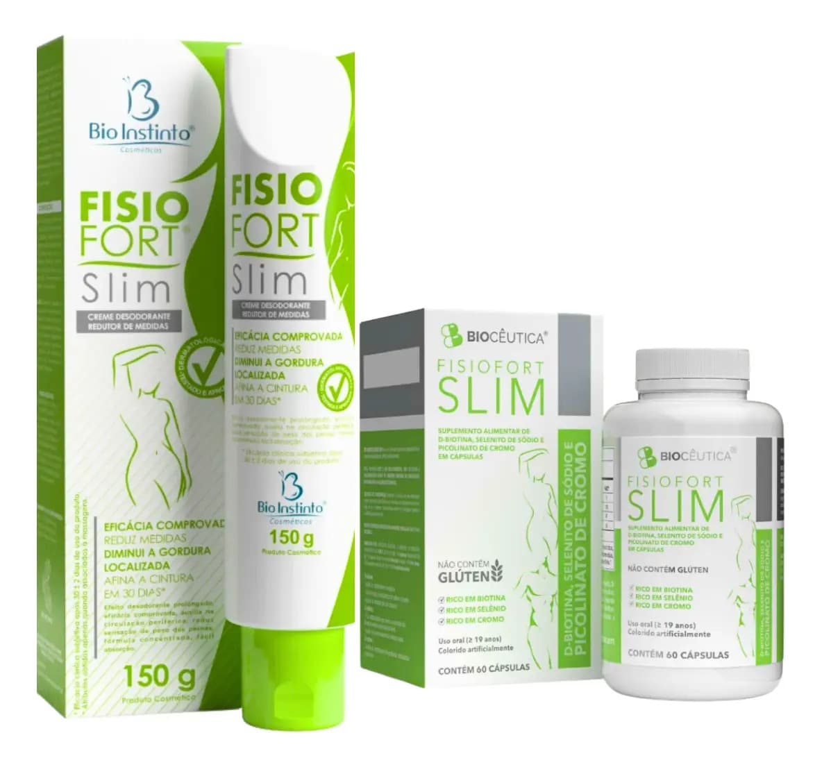 Suplemento Nutricional FISIOFORT SLIM Picolinato Cromo Vegano Sem Sabor 60 Cápsulas
