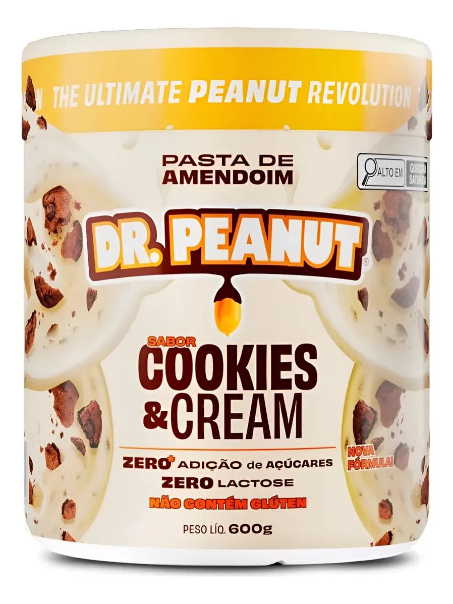 Pasta de Amendoim Dr. Peanut Gourmet de Cookies and Cream 600g