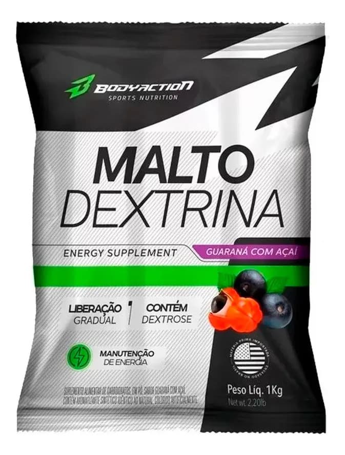 Maltodextrina - 1kg - Body Action Sabor Guaraná Com Açaí