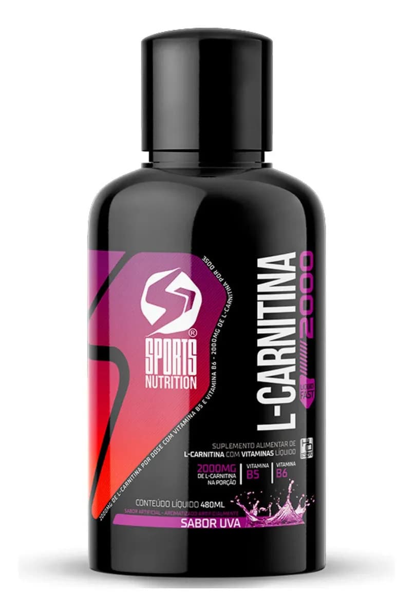 Carnitina L-Carnitina 2000mg por Dose Termogênico Suplemento em Líquida Sabor Uva Extra Forte e Concentrado Sport Nutrition - Termogênico com Fórmula Exclusiva e Máxima Absorção