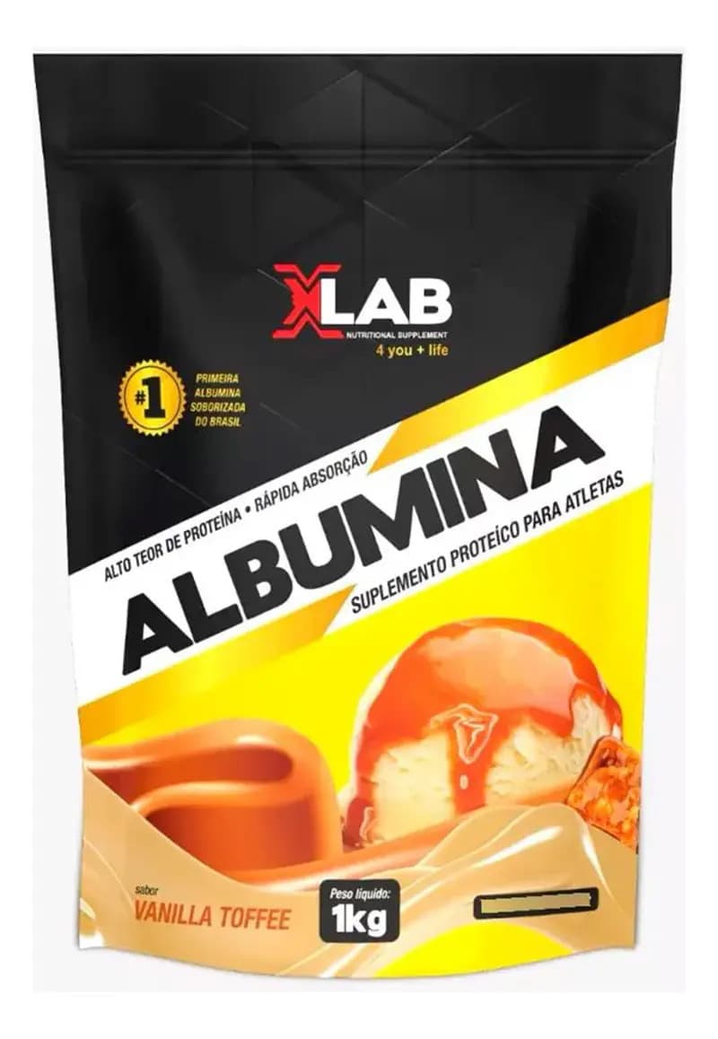 Albumina XLab 1000g Sabor Vanilatoffe Proteína Clara Ovo