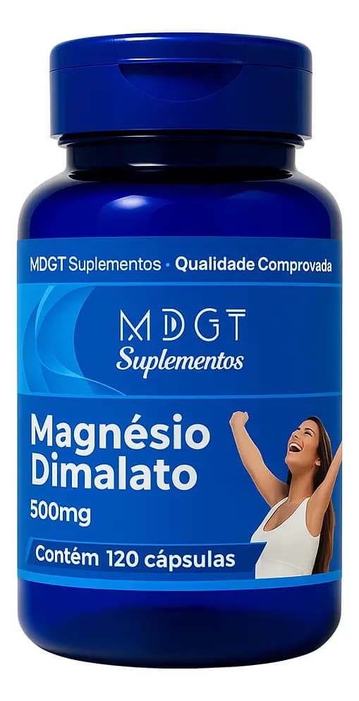 Magnésio Dimalato 500mg 120 Cápsulas Sem Sabor Dimalato Magnesio