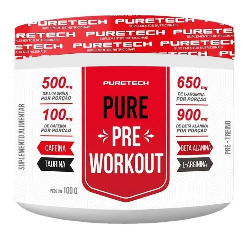 Pure Pre Workout 100g Uva Pré Treino - Puretech