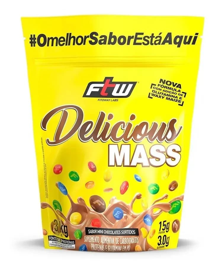 Suplemento En Pó Ftw Hipercalórico De Delicious Mass Hipercalórico Sabor Mini Choc Sortido X 3kg