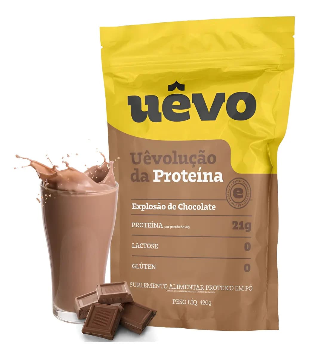 Proteína Uêvo Chocolate 420g Albumina Massa Muscular