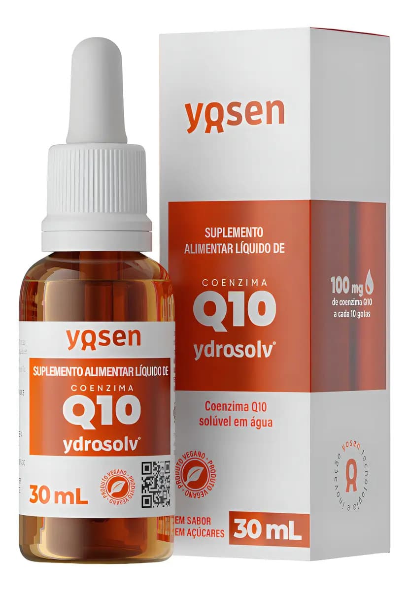 Coenzima Q10 Concentrada Líquida Em Gotas Neutro 30ml Yosen Sabor Coenzima Q10 Nutricional Sem Sabor