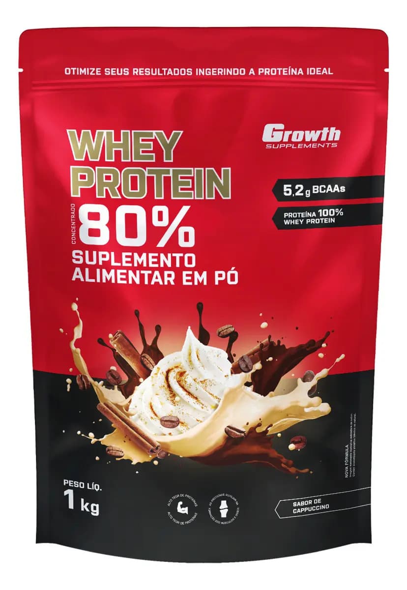 Whey Protein Concentrado 1kg Growth Supplements - Capuccino