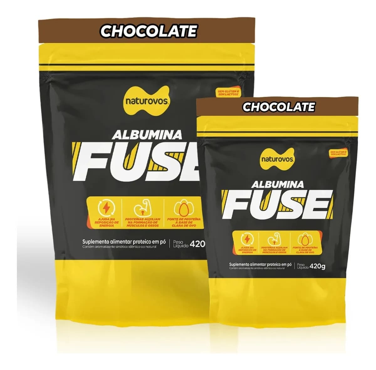 Albumina Fuse Naturovos Refil de Chocolate 420g