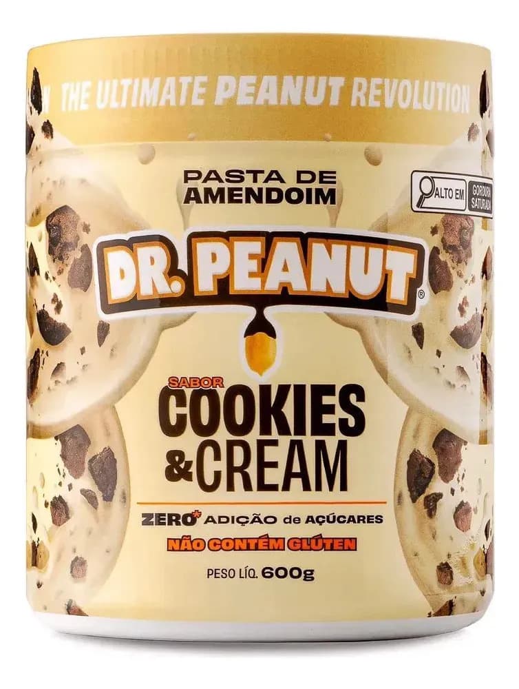 Dr. Peanut Pasta Amendoim 600g: Gour Cookies And Cream