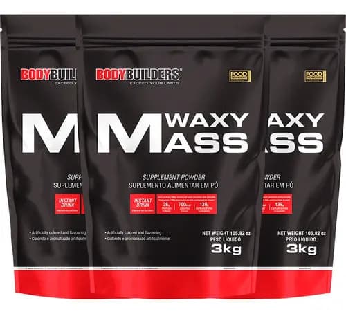 Combo 3x Hipercalorico 3kg - Bodybuilders Sabor Morango